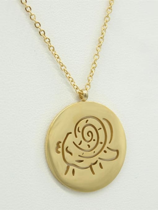 XIN DAI Carved Round Women Clavicle Necklace