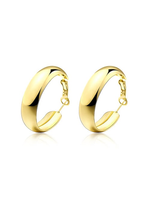 Ronaldo Delicate Gold Plated Round Shaped Earrings 0