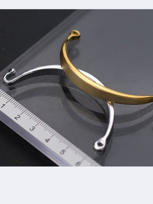FAN 999 Fine Silver With Silver Plated Semi-bracelet Open Jump Rings 3