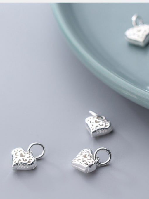FAN 925 Sterling Silver With Silver Plated Cute Heart Charms 3