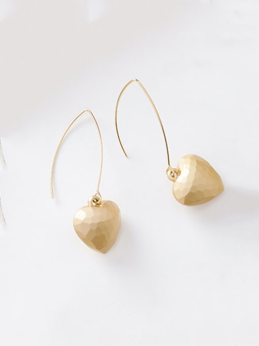 B ear hook Alloy With Gold Plated Fashion Heart Hook Earrings