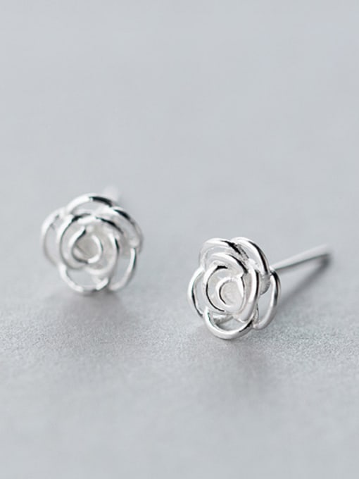 Rosh S925 silver sweet rose stud cuff earring 0