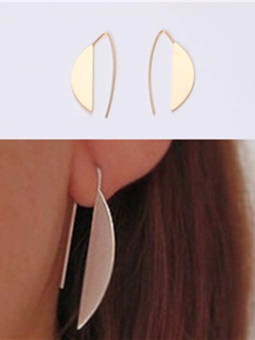 GROSE Titanium With Gold Plated Simplistic Geometric Hook Earrings 1