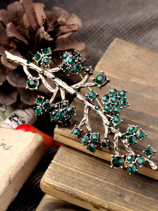 KM Lovely Rhinestones Branches Shaped Alloy Brooch 3