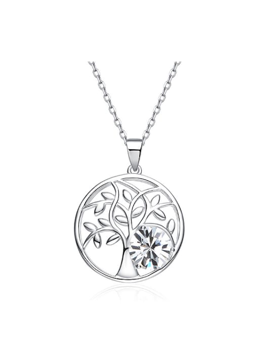 CEIDAI Personalized Little Tree Cubic Zircon 925 Silver Necklace 0