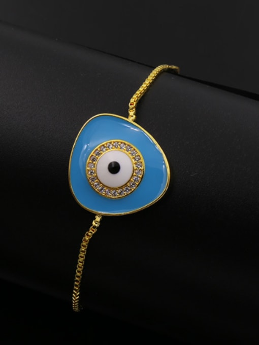Blue Gold Enamel Eye Stretch Bracelet