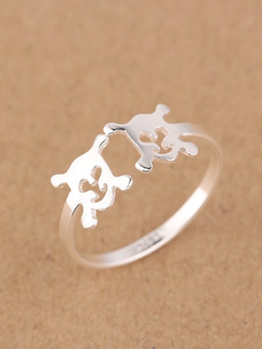 Peng Yuan Personalized Simple Silver Opening Ring 1