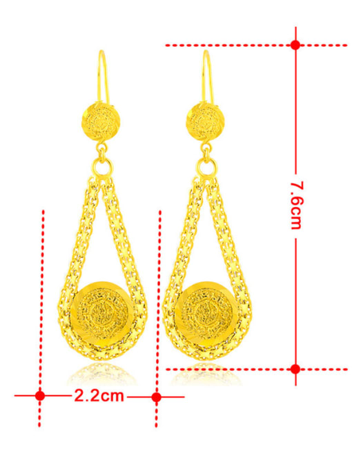 Yi Heng Da High Quality 24K Gold Water Drop Shaped Drop Earrings 1