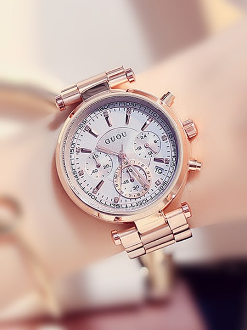 Grey GUOU Brand Fashion Multi-function Mechanical Watch