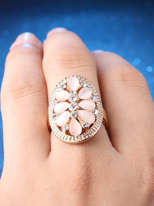 Gujin Fashion Elegant Opal stones Crystal Hollow Alloy Ring 1