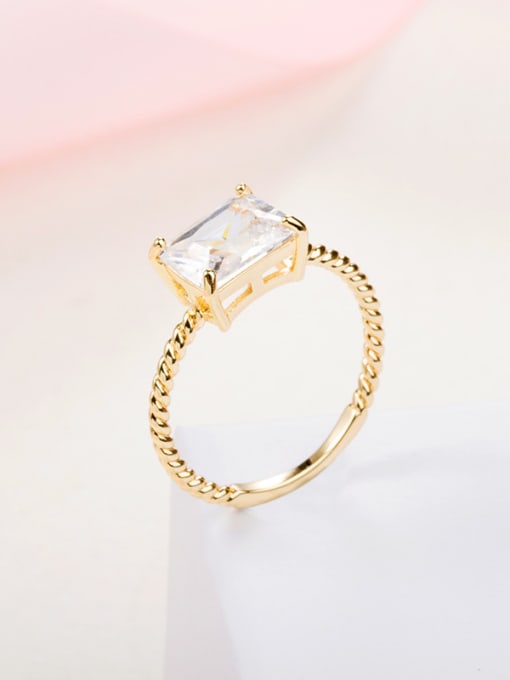 Ronaldo Elegant Square Shaped AAA Zircon Ring 2