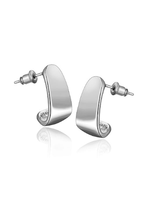 Platinum Simple Geometrical Women Stud Earrings