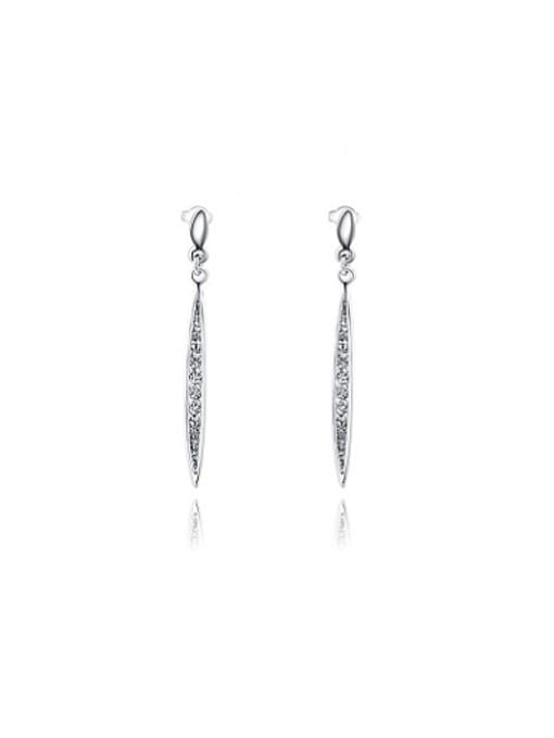 Ronaldo Delicate Willow Leaf Shaped Austria Crystal Earrings