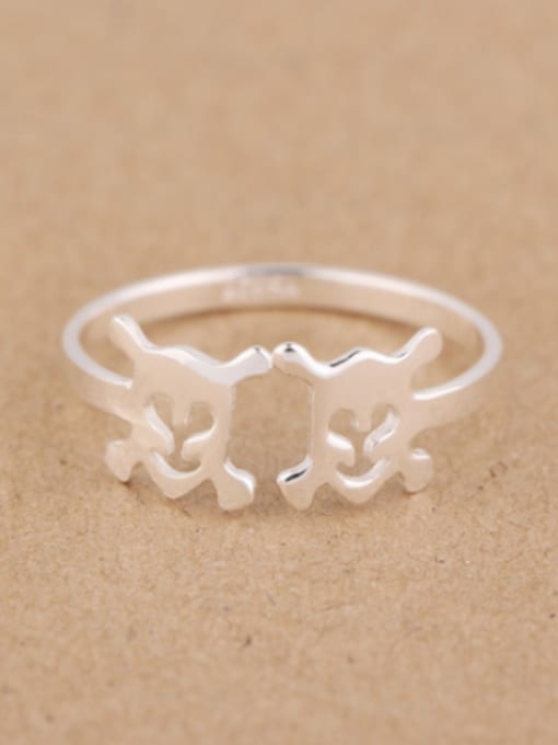 Peng Yuan Personalized Simple Silver Opening Ring 0