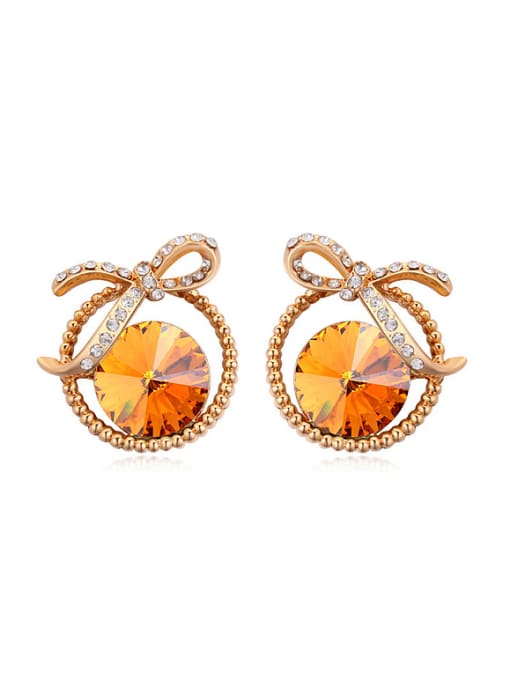 QIANZI austrian Elements Crystal Earrings elegant bow earrings with crystal appearance 0