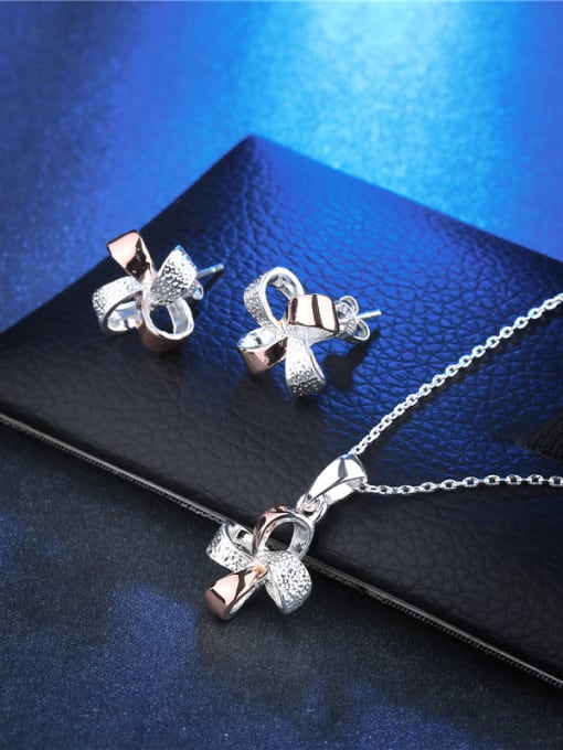 Suit Alloy Rose Gold Plated Windmill Two Pieces Jewelry Set