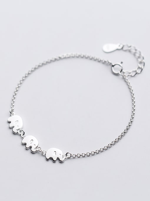 white Women Lovely Elephant Shaped S915 Silver Bracelet