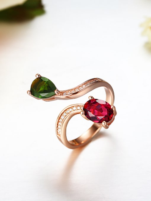Deli Classical Gemstones Opening Cocktail Ring 2