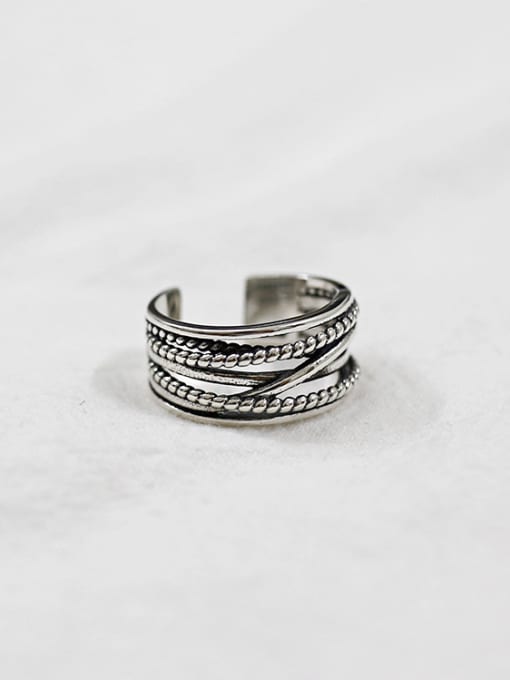 DAKA Retro style Antique Silver Plated Opening Ring 2