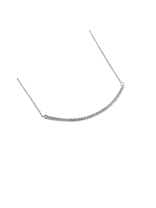 DAKA 925 Sterling Silver With Platinum Plated Simplistic Geometric Necklaces 0