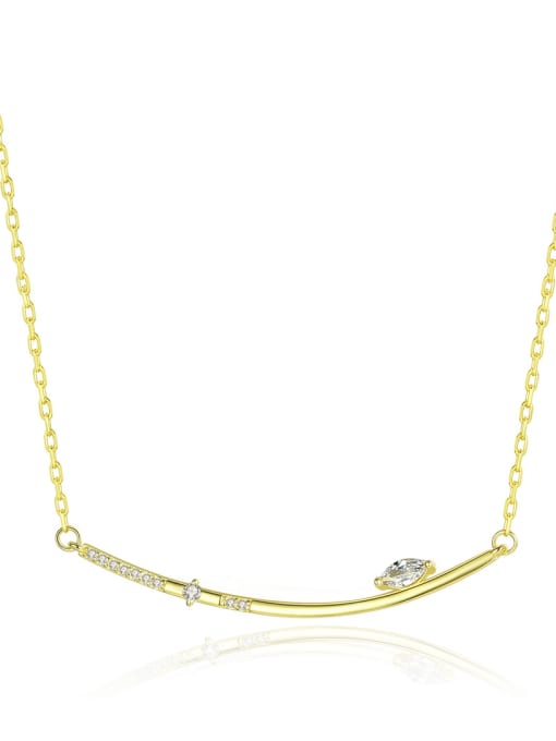 CCUI 925 Sterling Silver With Gold Plated Simplistic Fringe Necklaces 0