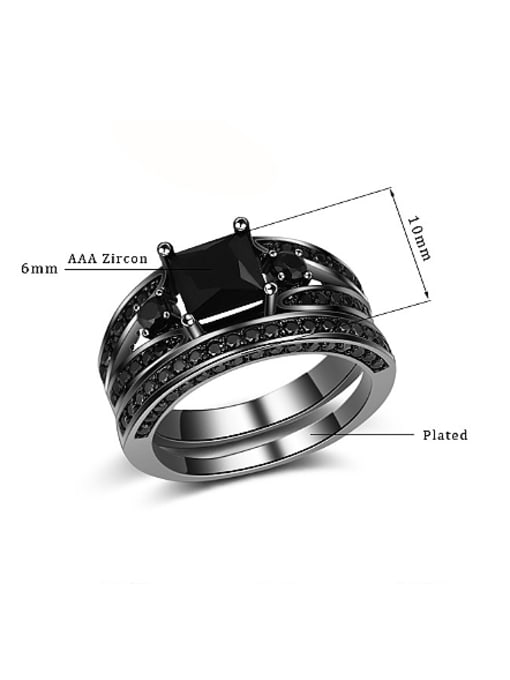 KENYON Personalized Black AAA Zirconias Copper Lovers Ring 3