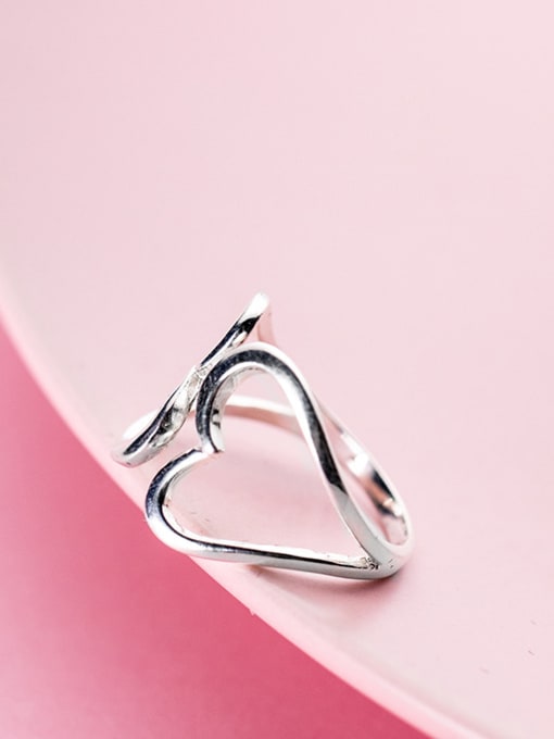 Rosh All-match Hollow Heart Shaped S925 Silver Ring 1