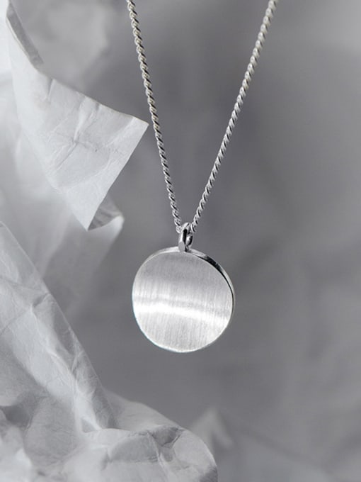 Rosh 925 Sterling Silver With Platinum Plated Simplistic Round Necklaces