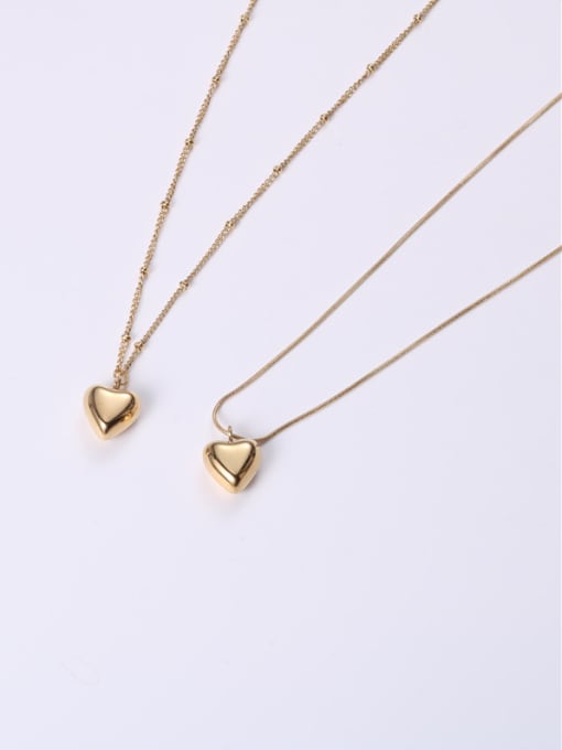GROSE Titanium  With Gold Plated Simplistic Heart Necklaces 1