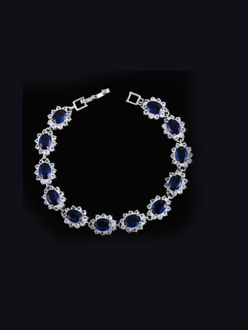 Dark Blue 18.6cm 2018 Color Zircon Copper Bracelet
