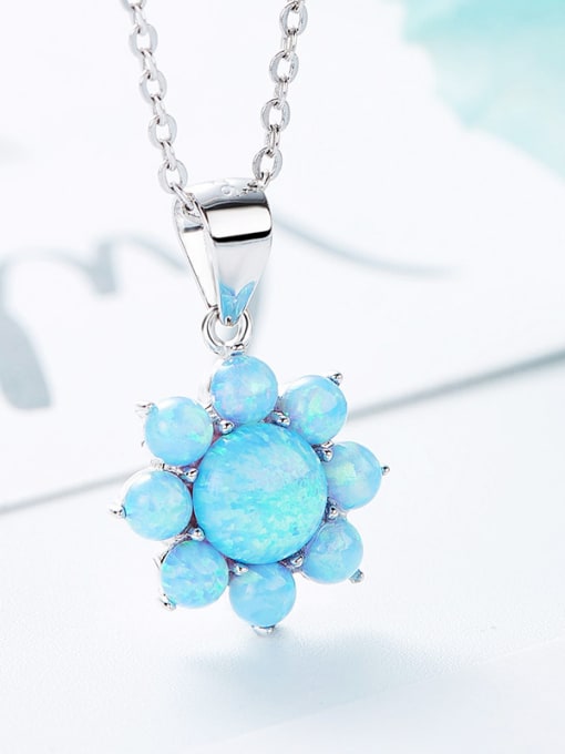 CEIDAI Fashion Opal stones Flowery 925 Silver Pendant 2