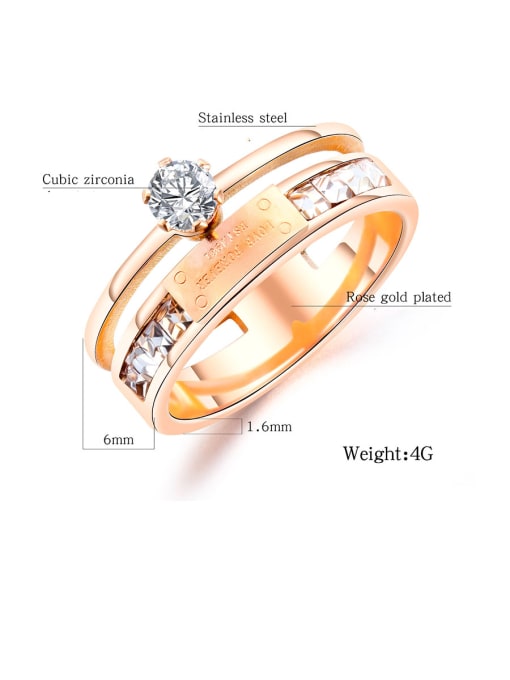 Open Sky Stainless Steel With Rose Gold Plated Simplistic Irregular Band Rings 2