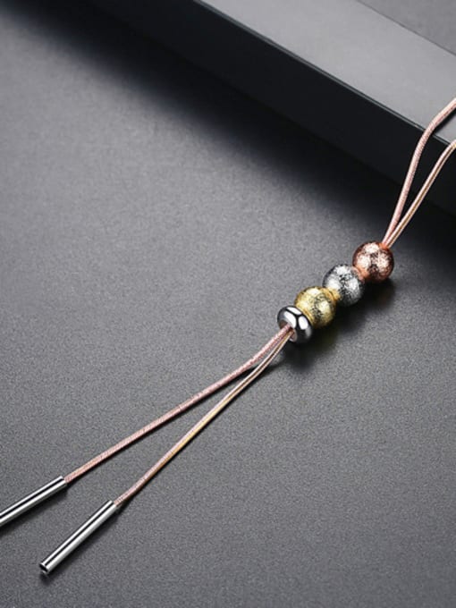 Rose Rope Lucky beads simple fashion copper Gold-plated  sweater chain