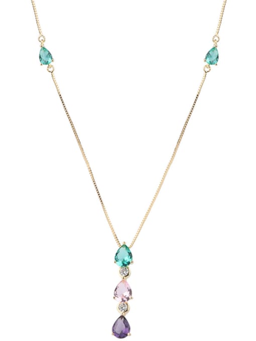 ROSS Copper With Glass stone Fashion Water Drop Necklaces