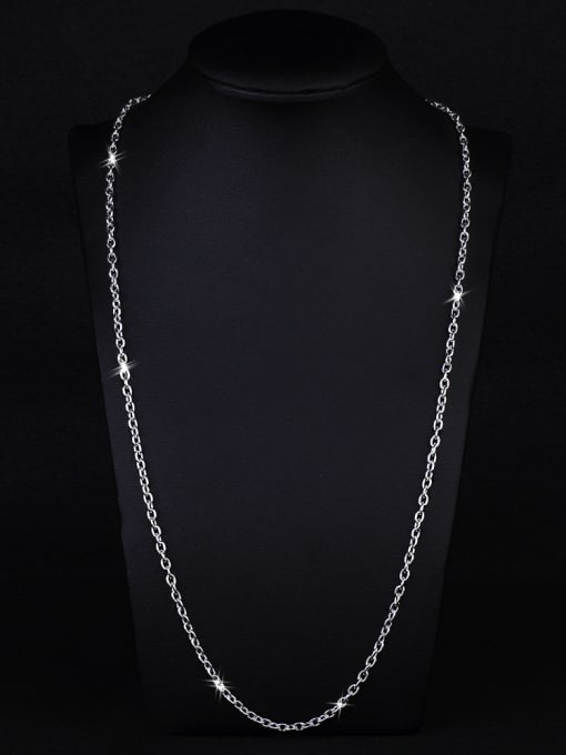 Ya Heng Simple Cross Chain Silver Plated Copper Single Necklace 1