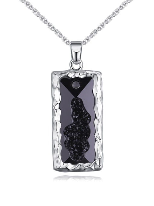 4 Personalized austrian Crystal Rectangular Pendant Alloy Necklace