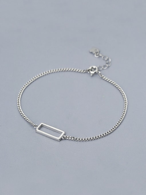 One Silver 925 Silver Square Shaped Bracelet