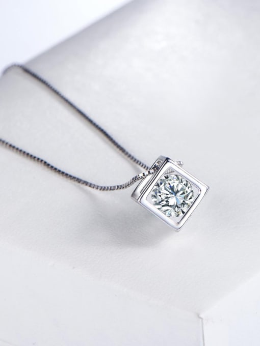 One Silver 2018 Square Zircon Pendant 3