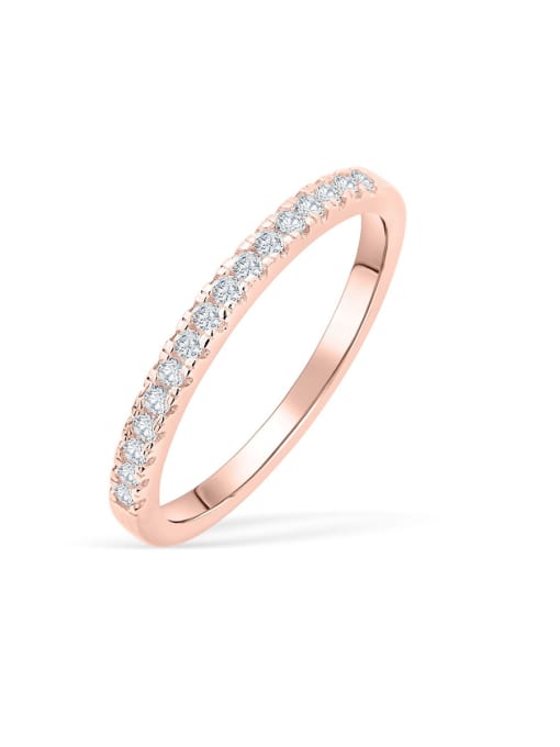 Rose 925 Sterling Silver With Cubic Zirconia Delicate Band Rings