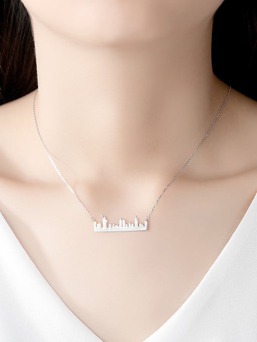 CCUI 925 Sterling Silver With Smooth  Personality Irregular Necklaces 1