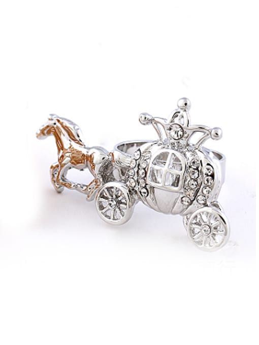 Wei Jia Personalized Exaggerated Carriage Cubic Rhinestones Alloy Ring 1