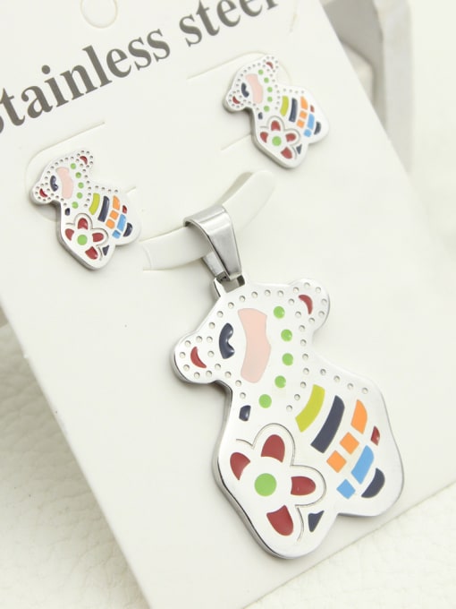 XIN DAI Colorful Enamel Bears Two Pieces Set 0