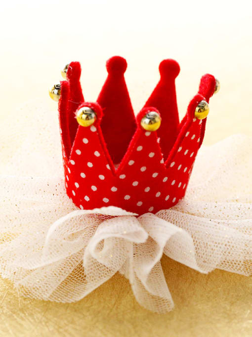 Red white spot Crown Princess Hair with mini hat
