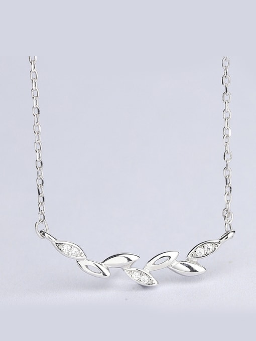 One Silver 925 Silver Leaf Necklace 0