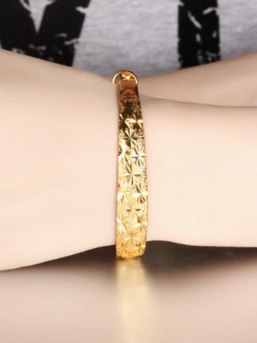 Open Sky 18K Gold Plated Simple Adjustable Women Bangle 1