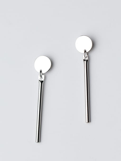 white Fresh S925 Silver Round Shaped Drop Earrings
