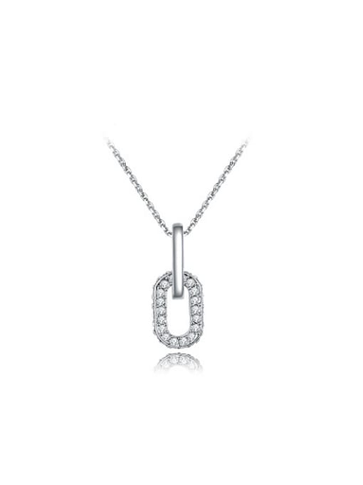Platinum Exquisite Letter O Shaped Austria Crystal Necklace