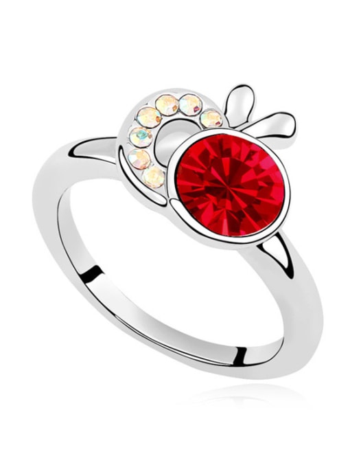 red Fashion Round austrian Crystal Alloy Ring