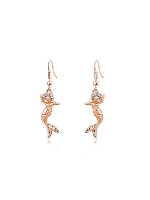 Ronaldo Personality Fish Shaped Austria Crystal Drop Earrings 0