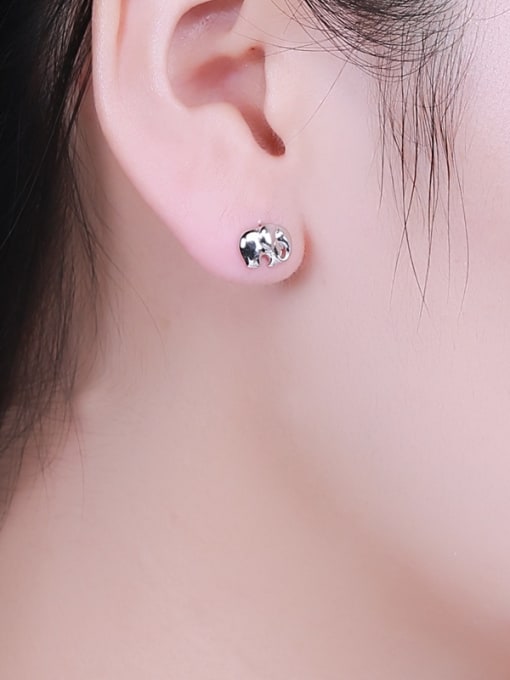 One Silver Exquisite Elephant Shaped stud Earring 1
